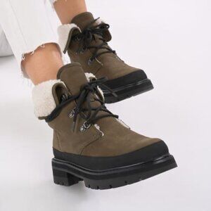 NEW Women's Boots Clarks Orianna Warm Lined Ankle Bootie Dark Olive